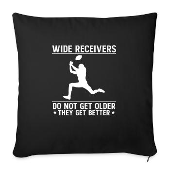 Wild Receivers Do No Get Older... - Sofa pillowcase 17,3'' x 17,3'' (45 x 45 cm) - black - Front