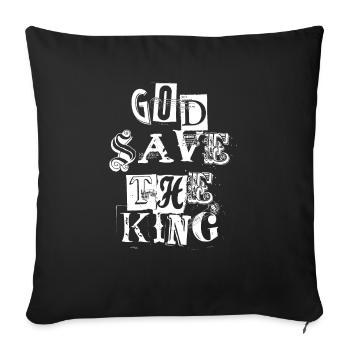 British Royal Family King Charles III God Save The - Sofa pillowcase 17,3'' x 17,3'' (45 x 45 cm) - black - Front