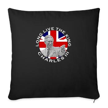 British Royal Family King Charles III Long Live Th - Sofa pillowcase 17,3'' x 17,3'' (45 x 45 cm) - black - Front