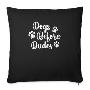 Dogs in front of Dudes - Sofa pillowcase 17,3'' x 17,3'' (45 x 45 cm) - black - Front