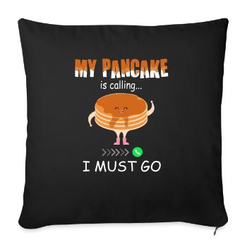 Appels de crêpes - Funny Pancake - Housse de coussin décorative 45 x 45 cm - noir - Devant