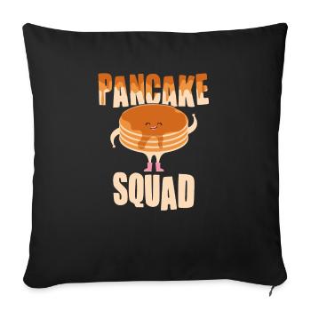 Cuisson de crêpes - Crêpes amusantes - Housse de coussin décorative 45 x 45 cm - noir - Devant