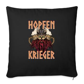 Hopfenkrieger Saufen Lustiges Bier Liebhaber Biert - Sofakissenbezug 45 x 45 cm - Schwarz - Vorne