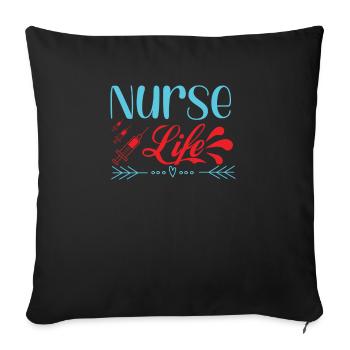 KRANKENSCHWESTER Nurse Life - Sofa pillowcase 17,3'' x 17,3'' (45 x 45 cm) - black - Front