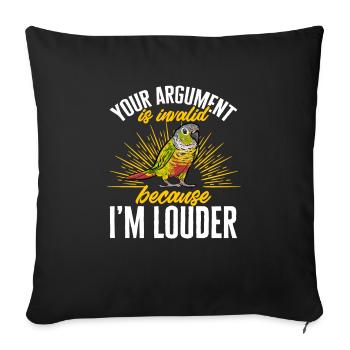 Molinasittich Perroquet Oiseau Perruche du Soleil - Housse de coussin décorative 45 x 45 cm - noir - Devant