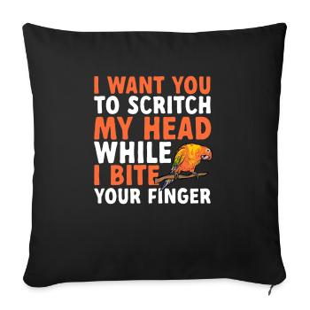Molinasittich Perroquet Oiseau Perruche du Soleil - Housse de coussin décorative 45 x 45 cm - noir - Devant