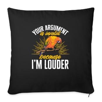Molinasittich Perroquet Oiseau Perruche du Soleil - Housse de coussin décorative 45 x 45 cm - noir - Devant