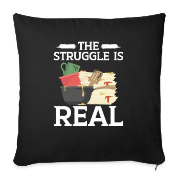 La lutte est un vrai travail de lave-vaisselle lave-vaisselle - Housse de coussin décorative 45 x 45 cm - noir - Devant