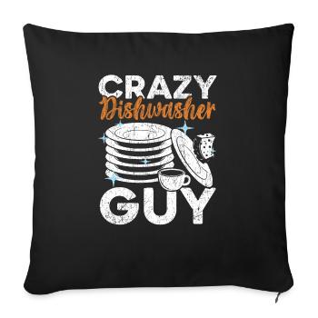 Crazy Lave-vaisselle Guy Lave-vaisselle Profession Emploi - Housse de coussin décorative 45 x 45 cm - noir - Devant
