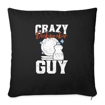 Crazy Lave-vaisselle Guy Lave-vaisselle Profession Emploi - Housse de coussin décorative 45 x 45 cm - noir - Devant