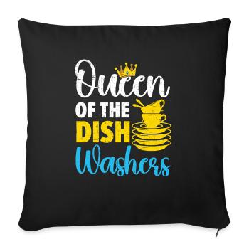Reine de la profession de lave-vaisselle - Housse de coussin décorative 45 x 45 cm - noir - Devant