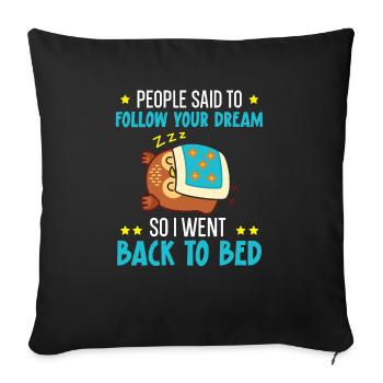 Ich ging zurück ins Bett Nocturnal Bird Owl Whisperer - Sofakissenbezug 45 x 45 cm - Schwarz - Vorne