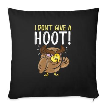 I Don't Give A Hoot Nocturnal Bird Owl Whisperer - Sofa pillowcase 17,3'' x 17,3'' (45 x 45 cm) - black - Front