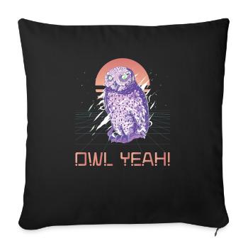 Owl Yeah Owl Lover Nocturnal Bird Owl Whisperer - Sofa pillowcase 17,3'' x 17,3'' (45 x 45 cm) - black - Front