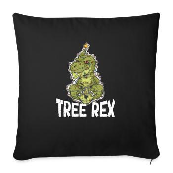 Drôle d’arbre Rex Pyjama de Noël PJ - Housse de coussin décorative 45 x 45 cm - noir - Devant