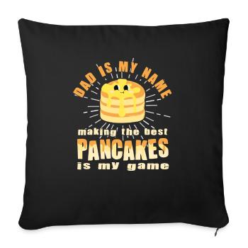 Papa est mon nom - Funny Pancake Maker - Housse de coussin décorative 45 x 45 cm - noir - Devant