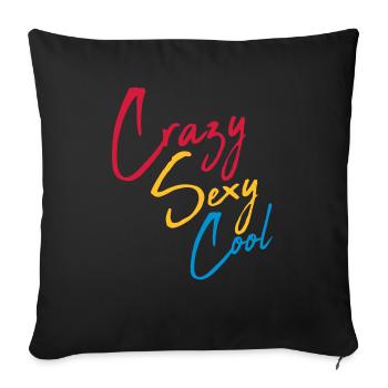 crazy sexy cool design - Sofa pillowcase 17,3'' x 17,3'' (45 x 45 cm) - black - Front