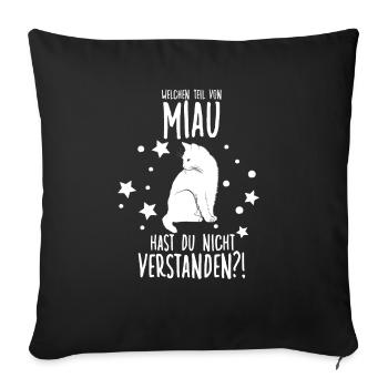 Cat Owner Motif Cats Fan Cat Owner - Sofa pillowcase 17,3'' x 17,3'' (45 x 45 cm) - black - Front