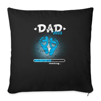 Grossesse Garçon ou Fille 2023 - Housse de coussin décorative 45 x 45 cm - noir - Devant