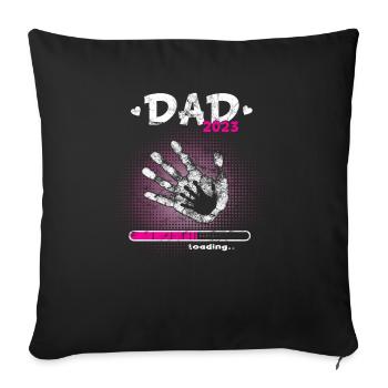 Grossesse Garçon ou Fille 2023 - Housse de coussin décorative 45 x 45 cm - noir - Devant