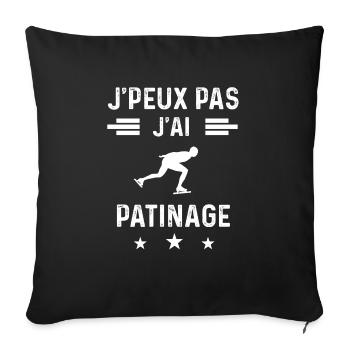 patineur je peux pas j'ai patinage - Housse de coussin décorative 45 x 45 cm - noir - Devant