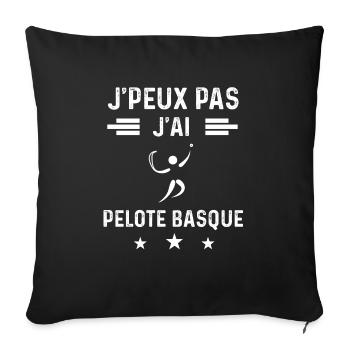 pelotari je peux pas j'ai pelote basque - Housse de coussin décorative 45 x 45 cm - noir - Devant