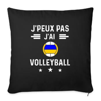volleyeur je peux pas j'ai volleyball - Housse de coussin décorative 45 x 45 cm - noir - Devant