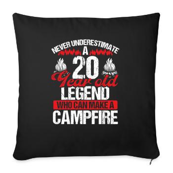 20 Year Old Camper Scouting Scout 20 Birthday - Sofakissenbezug 45 x 45 cm - Schwarz - Vorne