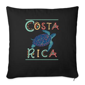 Turtle Costa Rica Vacation, Costa Rica Travel - Sofa pillowcase 17,3'' x 17,3'' (45 x 45 cm) - black - Front