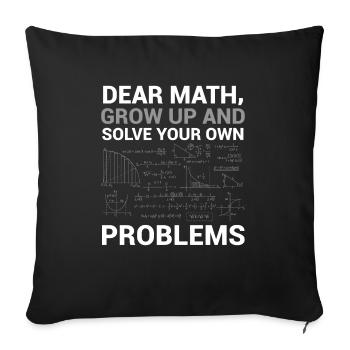L’amour mathématique grandit et résolu drôle - Housse de coussin décorative 45 x 45 cm - noir - Devant