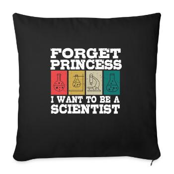 Oubliez princesse je veux un - Housse de coussin décorative 45 x 45 cm - noir - Devant