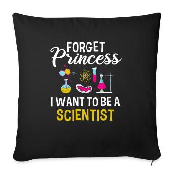 Oubliez princesse je veux un - Housse de coussin décorative 45 x 45 cm - noir - Devant