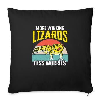 Leopard Gecko Lizard Reptiles Herpetologist - Sofa pillowcase 17,3'' x 17,3'' (45 x 45 cm) - black - Front
