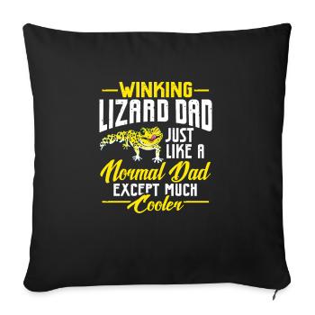 Leopard Gecko Lizard Reptiles Herpetologist - Sofa pillowcase 17,3'' x 17,3'' (45 x 45 cm) - black - Front