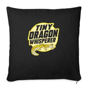 Leopard Gecko Lizard Reptiles Herpetologist - Sofa pillowcase 17,3'' x 17,3'' (45 x 45 cm) - black - Front