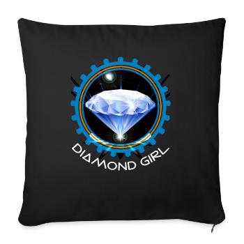 Diamond girl - Girl shines like diamond - Sofa pillowcase 17,3'' x 17,3'' (45 x 45 cm) - black - Front