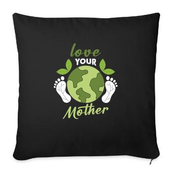 Liebe die Erde Planet Klimawandel Umweltschutz - Sofakissenbezug 45 x 45 cm - Schwarz - Vorne