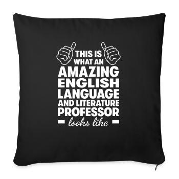Professeur de langue et littérature anglaises - Housse de coussin décorative 45 x 45 cm - noir - Devant