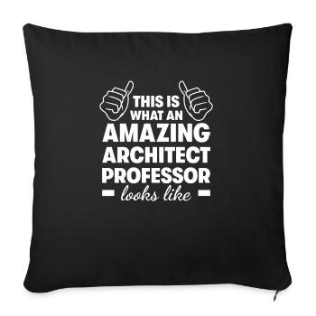 Professeur d’architecte incroyable - Housse de coussin décorative 45 x 45 cm - noir - Devant