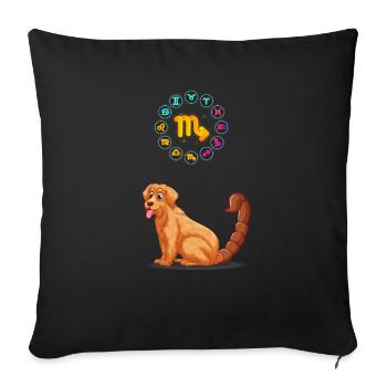 Drôle d’amoureux des chiens Horoscope Scorpion Zodiaque Amoureux des animaux de compagnie - Housse de coussin décorative 45 x 45 cm - noir - Devant