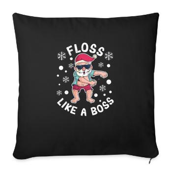 Floss Like A Boss Funny Weihnachtsmann Weihnachten - Sofakissenbezug 45 x 45 cm - Schwarz - Vorne
