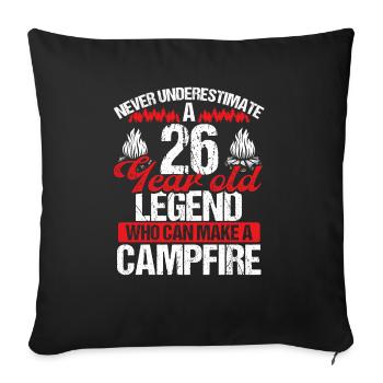 26 Year Old Camper Scouting Scout 26 Birthday - Sofa pillowcase 17,3'' x 17,3'' (45 x 45 cm) - black - Front