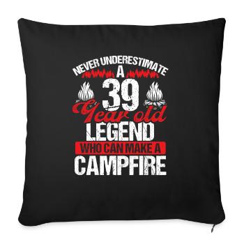 39 Year Old Camper Scouting Scout 39 Birthday - Sofa pillowcase 17,3'' x 17,3'' (45 x 45 cm) - black - Front