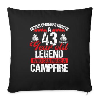 43 Year Old Camper Scouting Scout 43 Birthday - Sofa pillowcase 17,3'' x 17,3'' (45 x 45 cm) - black - Front