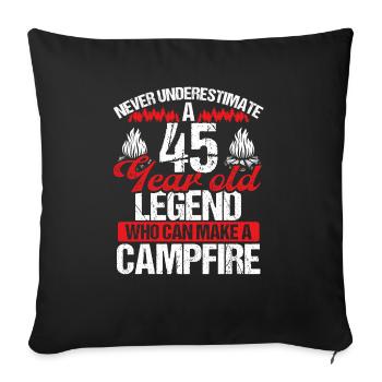 45 Year Old Camper Scouting Scout 45 Birthday - Sofa pillowcase 17,3'' x 17,3'' (45 x 45 cm) - black - Front