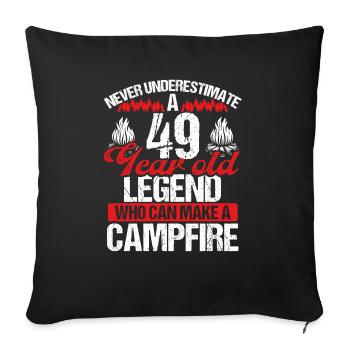 49 Year Old Camper Scouting Scout 49 Birthday - Sofa pillowcase 17,3'' x 17,3'' (45 x 45 cm) - black - Front