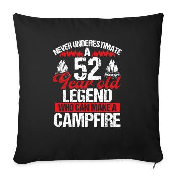 52 Year Old Camper Scouting Scout 52 Birthday - Sofa pillowcase 17,3'' x 17,3'' (45 x 45 cm) - black - Front
