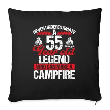 55 Year Old Camper Scouting Scout 55 Birthday - Sofa pillowcase 17,3'' x 17,3'' (45 x 45 cm) - black - Front