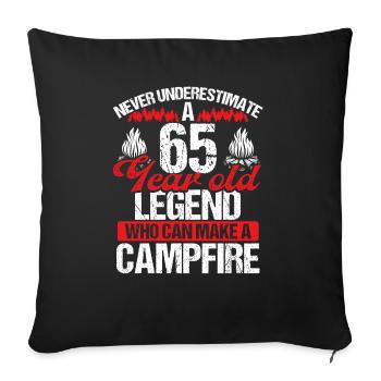 65 Year Old Camper Scouting Scout 65 Birthday - Sofa pillowcase 17,3'' x 17,3'' (45 x 45 cm) - black - Front
