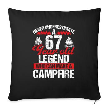 67 Year Old Camper Scouting Scout 67 Birthday - Sofa pillowcase 17,3'' x 17,3'' (45 x 45 cm) - black - Front